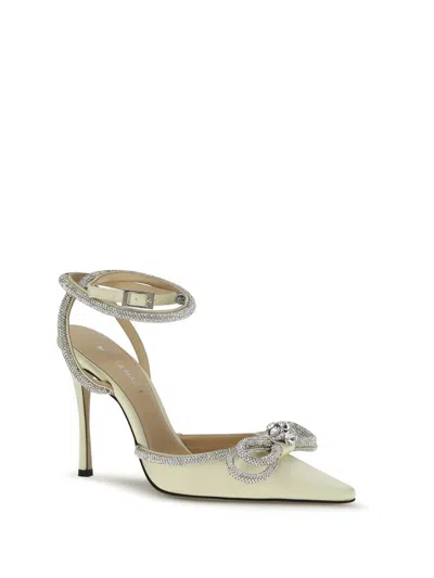 Mach&mach Yellow Silk High Heel Pumps In Gold