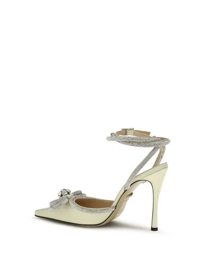 Mach&mach Yellow Silk High Heel Pumps In Gold