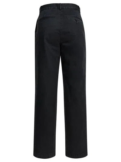 Auralee Straight-leg Chino Pants Trousers Black In Black
