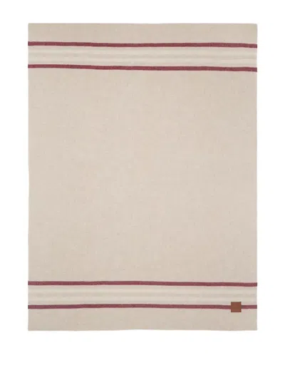 Café Kitsuné Logo-patch Blanket In Neutral