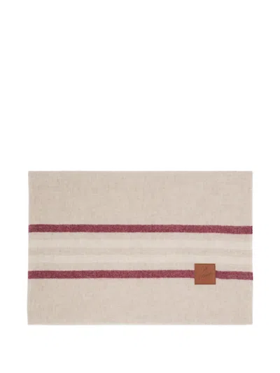 Café Kitsuné Logo-patch Blanket In Neutral