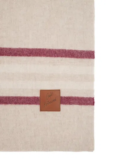 Café Kitsuné Logo-patch Blanket In Neutral