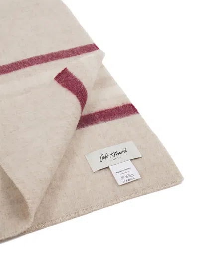 Café Kitsuné Logo-patch Blanket In Neutral