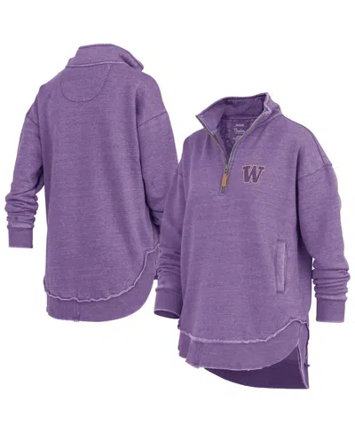 Pressbox Women's Purple Washington Huskies Northfork Sojourn Poncho Quarter-zip Sweatshirt In Purple