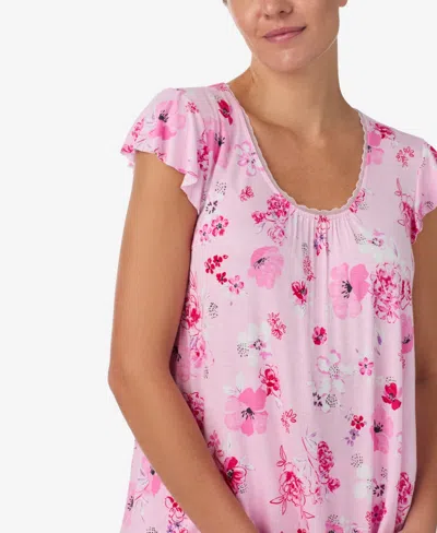 Ellen Tracy Women's Short-sleeve Top And Long Pajama Pants, 2-piece Set In Pink