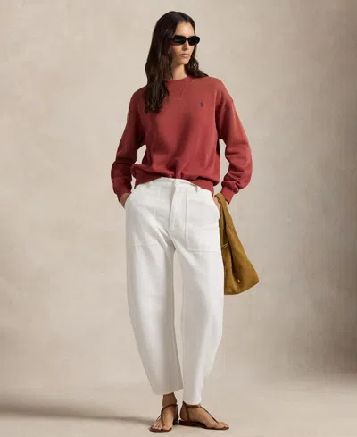 Polo Ralph Lauren Women's Fleece Crewneck Sweatshirt In Burgundy