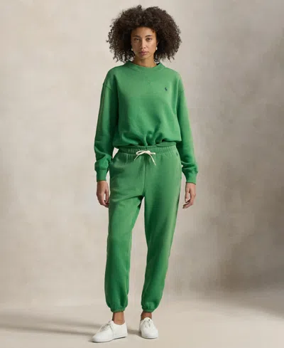 Polo Ralph Lauren Women's Fleece Crew Neck Sweatshirt In Green