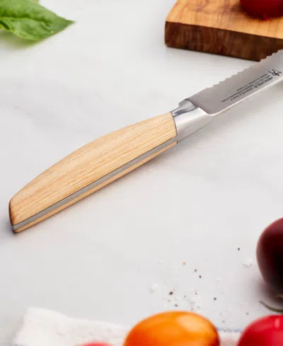 Henckels Pakka 5-inch Serrated Utility Knife In Brown