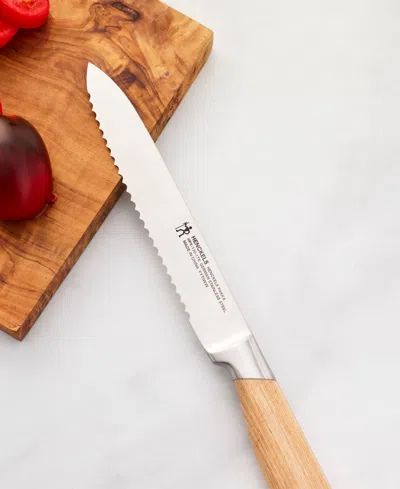Henckels Pakka 5-inch Serrated Utility Knife In Brown