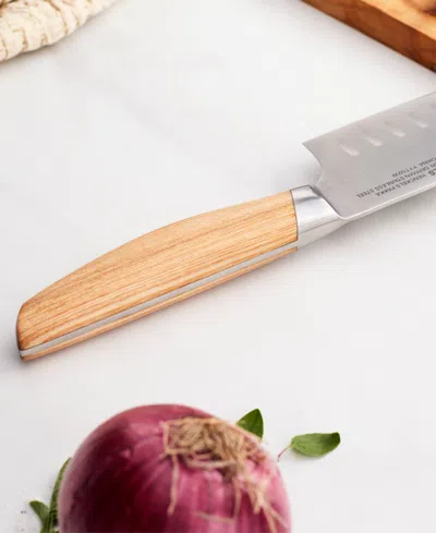 Henckels Pakka 7-inch Hollow Edge Santoku In Brown
