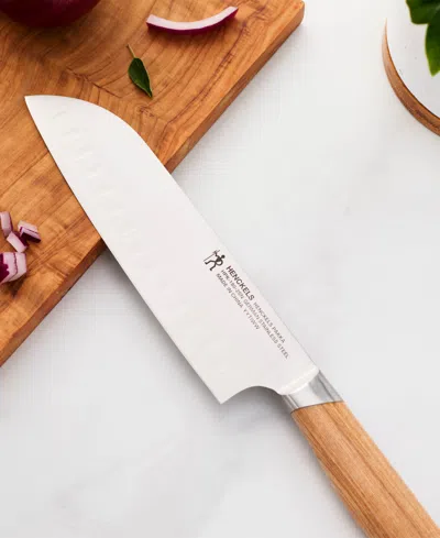Henckels Pakka 7-inch Hollow Edge Santoku In Brown