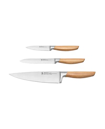 Henckels Pakka 3-pc Starter Knife Set In Brown