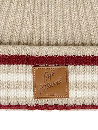 Café Kitsuné Logo-patch Beanie Hat In Multi
