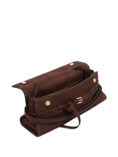 Moschino Medium Tie Me Shoulder Bag In Brown