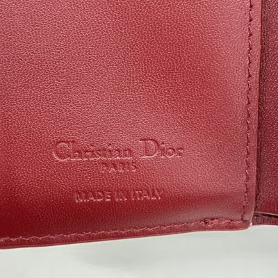 Pre-owned Dior Christian  Bordeaux Wallet (tri-fold) () In Burgundy