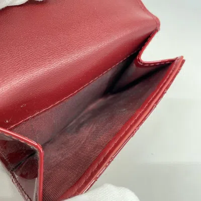 Pre-owned Dior Christian  Bordeaux Wallet (tri-fold) () In Burgundy