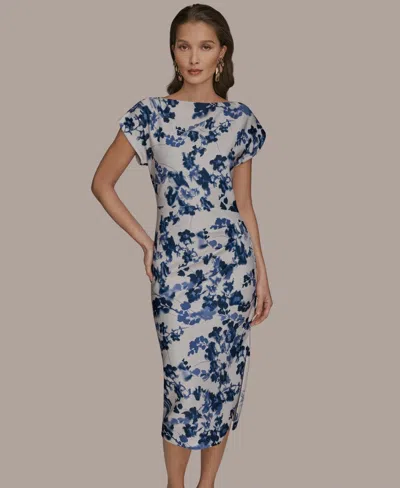 Donna Karan Women's Boat Neck Midi Dress In White