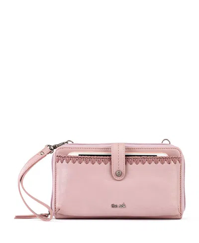 The Sak Iris Leather Smartphone Convertible Crossbody Wallet In Pink