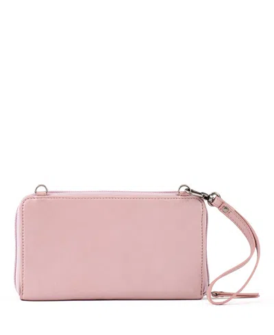 The Sak Iris Leather Smartphone Convertible Crossbody Wallet In Pink