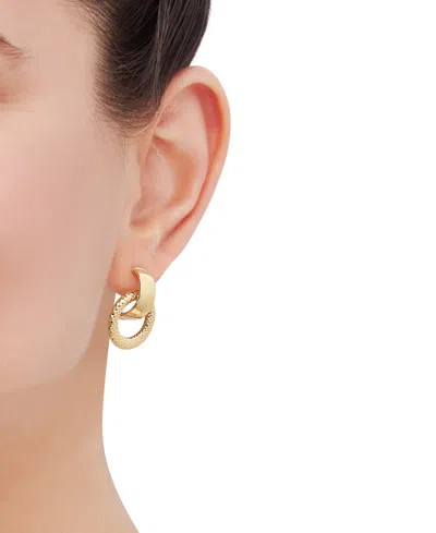 Italian Gold Polished Door Knocker Drop Earrings In 14k Yellow Gold In Gold