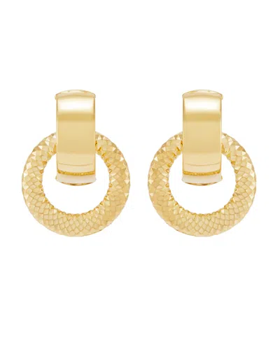 Italian Gold Polished Door Knocker Drop Earrings In 14k Yellow Gold In Gold