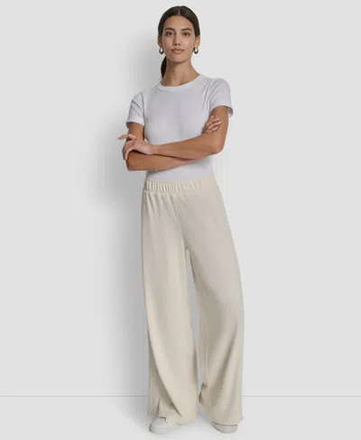 Dkny Jeans Women's Mid-rise Sequin Detail Wide Leg Pants In Neutral