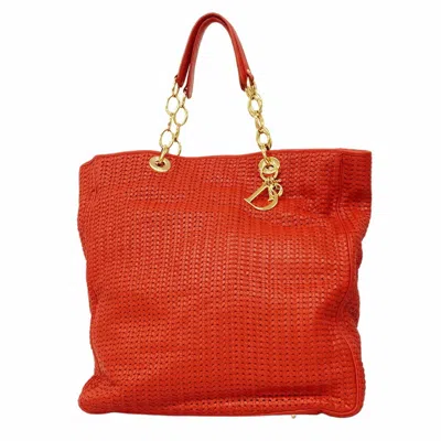 Pre-owned Dior Christian  Red Color Leather Tote Bag ()