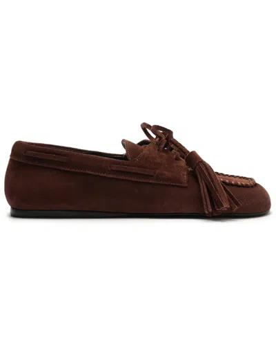 Schutz Women Kim Square Toe Flat Loafers In Brown