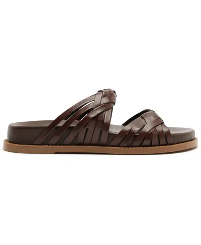 Schutz Tara Sporty Braided Sandal In Animal Print