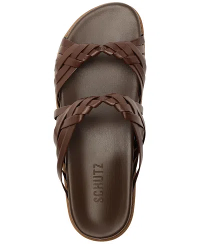 Schutz Tara Sporty Braided Sandal In Animal Print