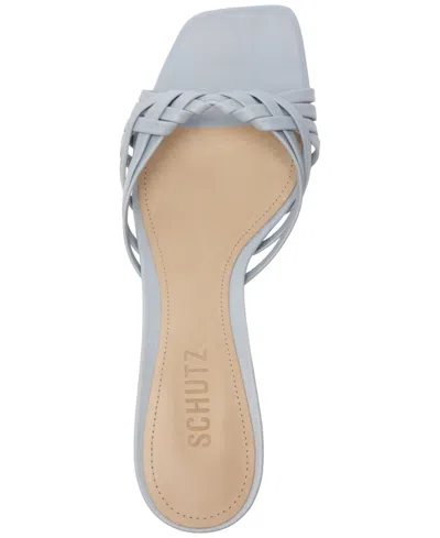 Schutz Tara Interlaced Slide Sandal In Blue
