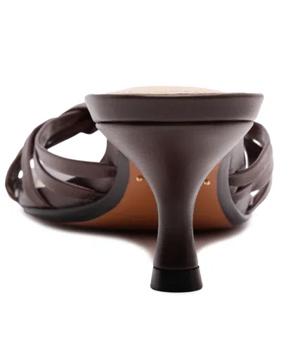 Schutz Tara Interlaced Slide Sandal In Brown