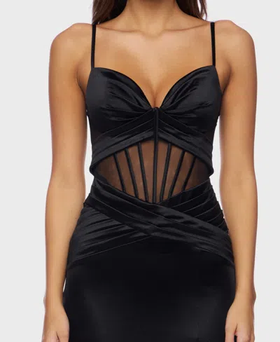 Alex & Sophia Juniors' Strap Illusion Dress In Blue