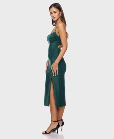 Alex & Sophia Juniors' V-neck Strappy Dress In Green