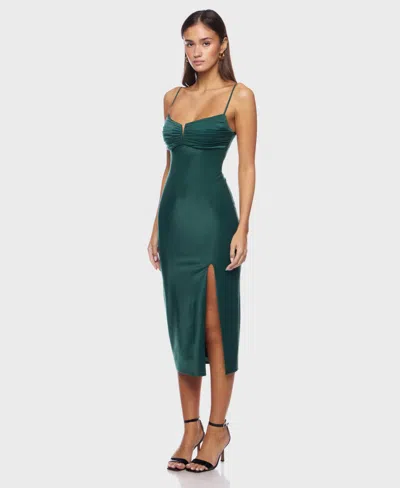 Alex & Sophia Juniors' V-neck Strappy Dress In Green