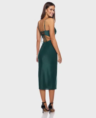 Alex & Sophia Juniors' V-neck Strappy Dress In Green