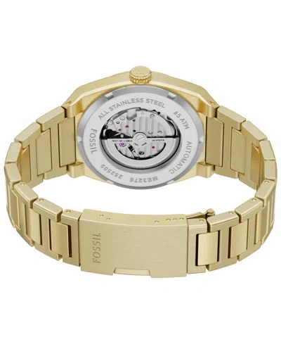 Fossil Everett Automatic Gold-tone Stainless Steel Watch, 42mm In Gold