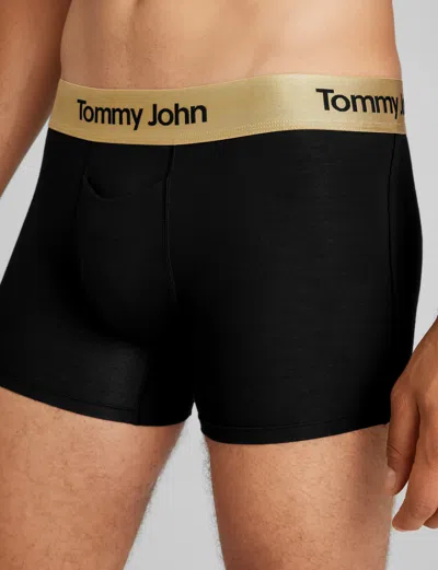 Tommy John Men's Second Skin Trunk 4" Boxer Brief In Black