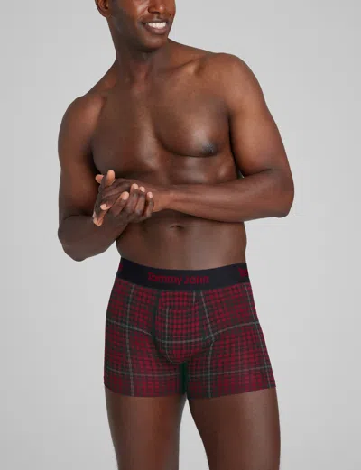 Tommy John Men's Second Skin Trunk 4" Boxer Brief In Black