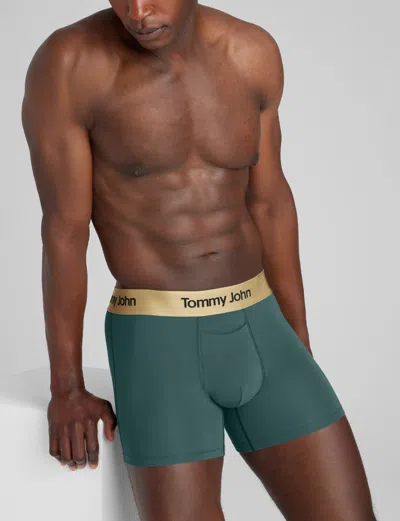 Tommy John Men's Second Skin Mid-length Boxer Brief 6" In Green