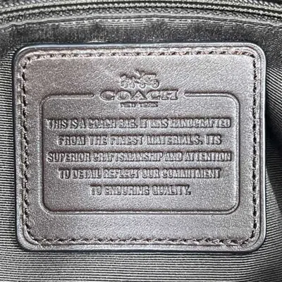 Pre-owned Coach Beige Brown Canvas Leather Tote Bag () In Multi