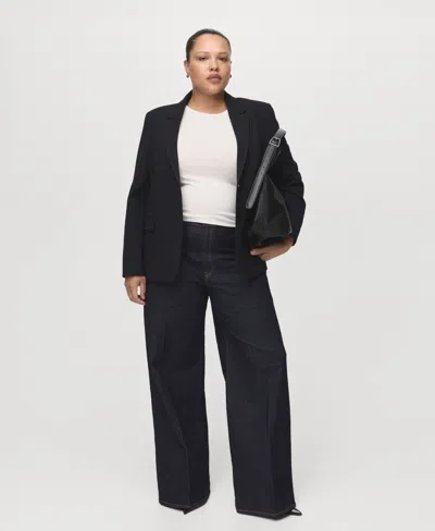 Mango Women's High-rise Wideleg Jeans In Blue