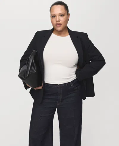 Mango Women's High-rise Wideleg Jeans In Blue