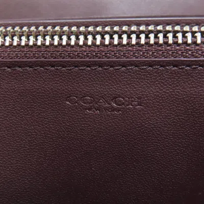 Pre-owned Coach Signature Brown Purple Signature Line Long Wallet (bi-fold) () In Multi
