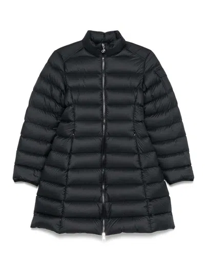 Moncler Puffer Jacket Long High Collar In Black