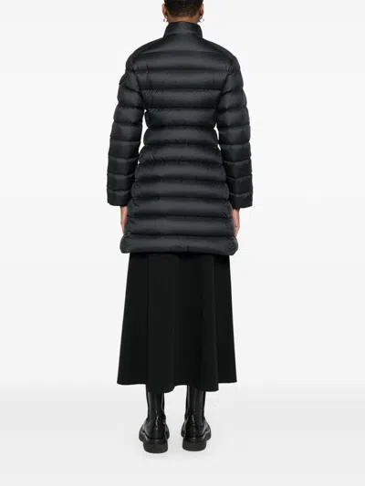 Moncler Puffer Jacket Long High Collar In Black