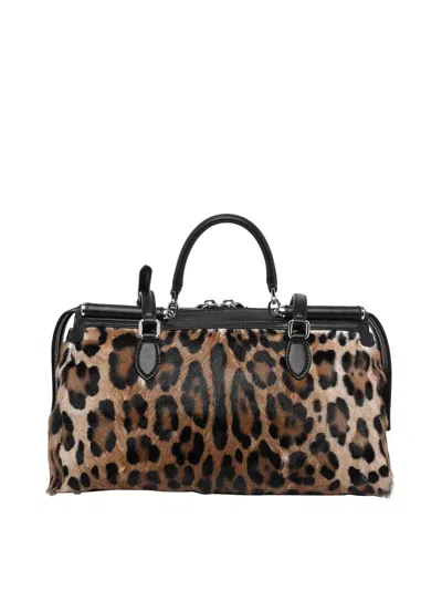 Dolce & Gabbana Vittoria Leo Print Handbag In Multi