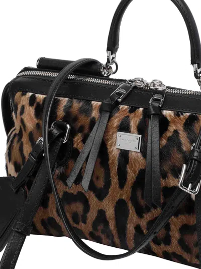 Dolce & Gabbana Vittoria Leo Print Handbag In Multi