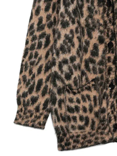 Laneus Cardigan With Print In Animal Print