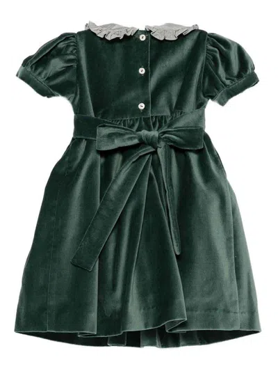Mariella Ferrari Ruffled-detail Smocked Dress In Green